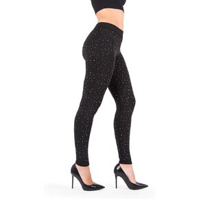 MeMoi Women's Jeweled Glam Stretch Leggings