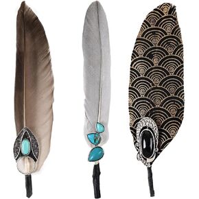 3PCS Hat Natural Feathers Assorted Turquoise Hat Feathers for DIY Craft Fedora Cowboy Oktoberfest Trilby Hats Holiday Party Accessories Decorations