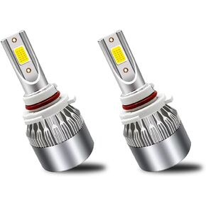 2PCS 9005/HB3 Car LED Light, 6000K 3800LM Super Bright Auto Fog Light, Plug & Play High and Low Beam Bulb, Waterproof Headlight Replacement, Lighting Car Accessories (White)