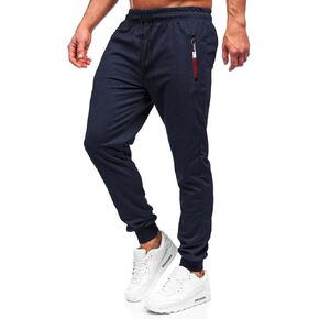 Wangdo Men's Sweatpants Casual Pants Athletic Joggers for Men Workout Pants for Gym Running with Zipper Pockets