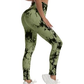 Tie Dye Butt Lifting Leggings for Women,Fitness Yoga Seamless Scrunch Butt High Waisted Leggings