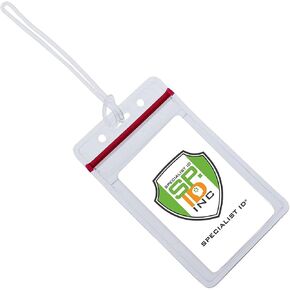 25 Pack - RESEALABLE Clear Plastic Luggage Identification Tags with Loops Included - Business Card or Photo Insert Bag Tags - Great for Travel and Student ID’s by Specialist ID