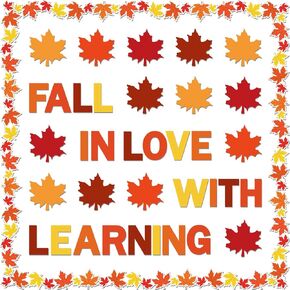 AnyDesign 58Pcs Fall Thanksgiving Bulletin Board Decorations Colorful Maple Leaves Cardboard Cutouts Autumn Theme Fall in Love with Learning Bulletin Board Decor for Classroom Home Party Supplies