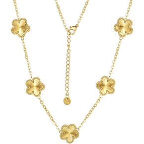 Clover Necklace for Women 18K Gold Plated Stainless Steel Four Leaf Clover Necklace Lucky Simple Dainty Necklace Jewelry