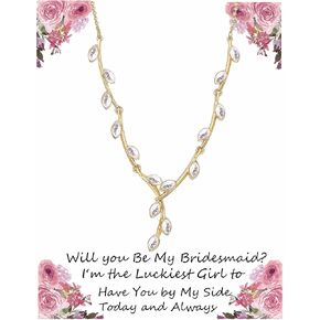Leaf Branch Necklace for Birdesmaid on Wedding Day for Women