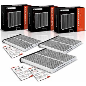 A-Premium 3-PC Cabin Air Filter with Activated Carbon Compatible with Mazda Vehicles - 3 2014-2018, 6 2014-2021, CX-5 2013-2022