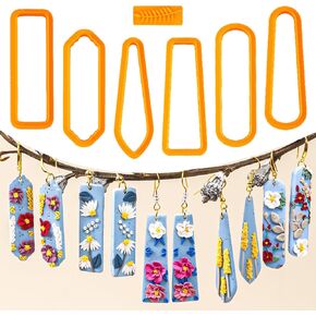 Polymer Clay Cutters 7Pcs Polymer Clay Tools Set Long Dangle Shape Fall Clay Cutter Leaves Clay Stamps Clay Polymer Clay Jewelry DIY Jewelry Making Kit Earrings Necklace Decoration for Crafts