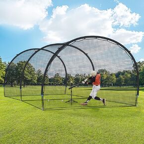 oriengear 30ft أقفاص البيسبول الضرب للفناء الخلفي، معدات تدريب البيسبول المعاوضة لممارسة الضرب والنصب، شبكات البيسبول البيسبول البيسبول للضرب مع الإطار والشبكة in Kuwait