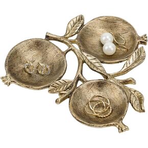 طبق مجوهرات حامل خاتم عتيق من NIKKY HOME، حلية على شكل رمان، صينية معدنية مزخرفة، هدايا عيد ميلاد أنيقة للنساء والفتيات، ذهبي in Kuwait