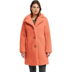 ELLEN TRACY Women's Fur Sherpa Jacket - Notch Collared Teddy Coat with Inseam Pockets - Plush Sherpa Jacket for Women (S-XL)