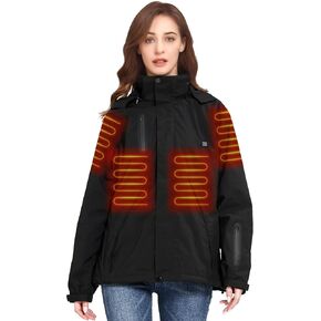 Heated Jacket with 18400mAh Power Bank,Women's Heated Coat for Winter Warm,3 Heating Temperature