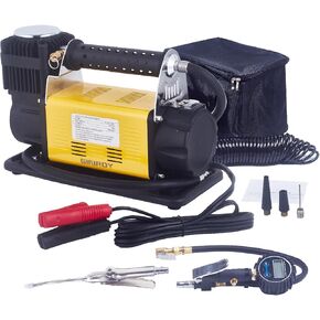 Heavy Duty Air Compressor Kit, 12V Portable Inflator 6.35 CFM(180L/ Min), Offroad Air Compressor for Truck, Air Pump Max 150PSI for Heavy Duty Car, SUV 4x4 Vehicle RV SUV Tire