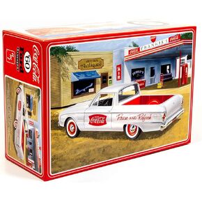 AMT Skill 3 Model Kit 1960 Ford Ranchero with Vintage Ice Chest and Two Bottle Crates Coca-Cola 1/25 Scale Model