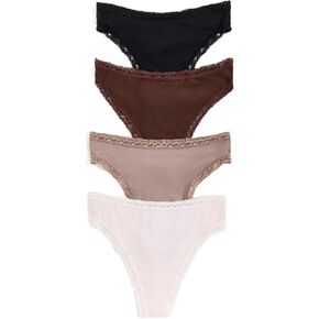Stripe & Stare Women's High Waisted Thong Four Pack