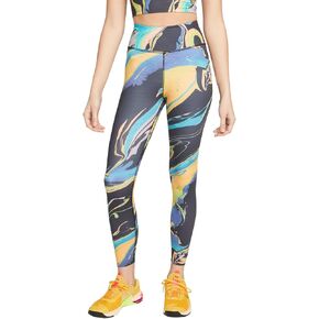 Nike One Luxe Aurora Women's Mid-Rise 7/8 Marbled Leggings (Medium, Multicolor)