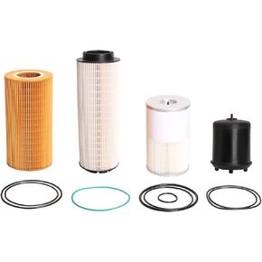 4 Pcs Filter Kit Compatible with Paccar MX-13 MX13 Engine, 1948921 Oil Filter + 2277129 Fuel Filter Water Separator + FS19765 Fuel Water Separator Filter + 1922496 Oil Filter