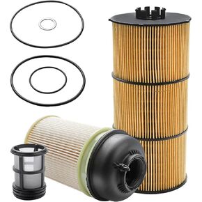 Fuel Filter, Oil Filter Kit Compatible With Freightliner Cascadia Vehicle DD13 DD15 DD16 Detroit Diesel Engine Replace# PF9908 P551005 P551063
