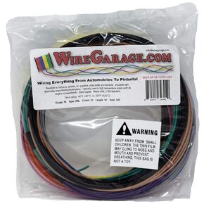 High Temp GXL Cross-Link XLPE Stranded Wire, 18 AWG, GA, Gauge, SAE J1128, Automotive, Motorcycle, Electrical, 10' Each of 12 Solid Colors (120' Total)