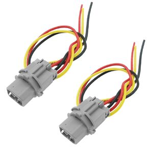2PCS 33515-S50-003 Tail Brake Light Socket w/Female Wiring Harness Pigtail Assembly Plug for Honda Accord Civic 1998-2015, 2009-2013 Acura CL Replace 33515S50003 Rear Blinker Holder Base T20W W Socket