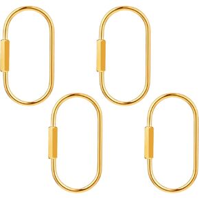 4pcs Gold Brass Key Ring Durable Brass Screw Lock Key Ring Durable Simple Brass Keychain Holder Car Keychain for Men Women