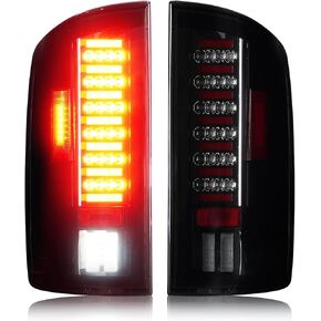 Tresound Tail Light + 3rd Brake Cargo Lamp for Dodge Ram 1500 2002-2006, Ram 2500 3500 2003 2004 2005 2006, High Mount Stop Light Rear LED Taillight Assembly, 55077348AF 55077347AF