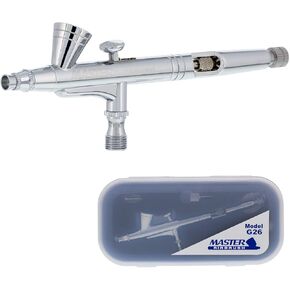 Master Airbrush Model G26 Multi-Purpose Dual-Action Gravity Feed Airbrush, 0.2mm Tip and 1/16 oz. Fluid Cup, Cutaway Handle - User Friendly, Versatile Set Kit - Illustration, Art, Hobby, Cake, Auto