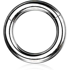 Pierced Owl 8GA-2GA Large Gauge 316L Stainless Steel Hinged Segment Clicker Ring (Gauge: 5mm (4GA) / Diameter: 14mm (9/16"))