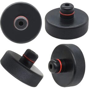 Jack Pad Pucks Jack Lift Pad Adapter Tool Fit for Tesla Model 3/Y/S/X, Rubber Accessories Jack Pad Stand Protects Battery & Chassis.4 PCS (Pack in one-time Bubble Bag)
