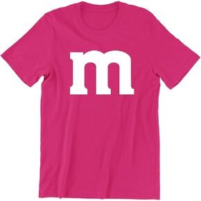 M Halloween Team Costume Funny Party Men's T-Shirt, L, Cyber Pink