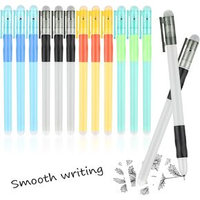 Dacono 12 Erasable Pens Blue - Friction Pens with Rubbers on the End - Erasable Ballpoint Pen for Smooth Writing and Easy Corrections - Ideal for Students, Professionals, School Supplies Office in Kuwait