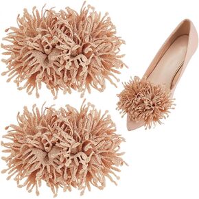 FINGERINSPIRE 3D Fabric Flower Shoe Clips Detachable High Heels Shoe Buckle Wedding Cloth Artificial Flower Shoe Decor Charms Unique Burned Edge Shoe Embellishment for Flats Pumps