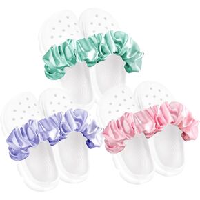 6pcs Shoe Charms Chains, Cute Shoe Decorations DIY Shoe Chain for Croc Summer Beach Heel Strap for Sandals Accessories Birthday Gifts (Pink, Purple, Green)