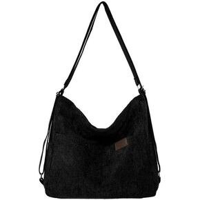 Ulisty Women Corduroy Tote Bag Shoulder Handbag Crossbody Purse Backpack Daypack Hobo Bag