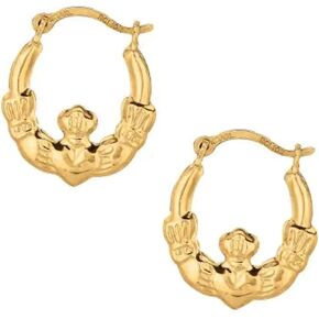 أقراط كلاداغ هوب من الذهب الأصفر عيار 10 قيراط - 12 ملم in Kuwait