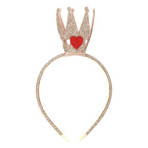 Queen of Hearts Headband, Comfortable Red Heart Headband Queen of Hearts Costume Accessories Queen Headband for New Year Christmas Masquerade Girls Teens