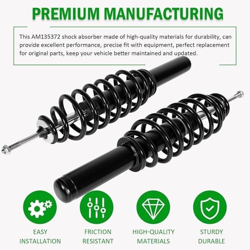 قم بترقية 2 ممتص صدمات زنبركي ملفوف مع غسالات البطانات المناسبة لـ John Deere Gator HPX، HPX 615E 815E؛ التمساح XUV620I 4x4; التمساح XUV850D 4x4; الجبهة اليسرى واليمنى يستبدل AM137957 AM135372 in Kuwait