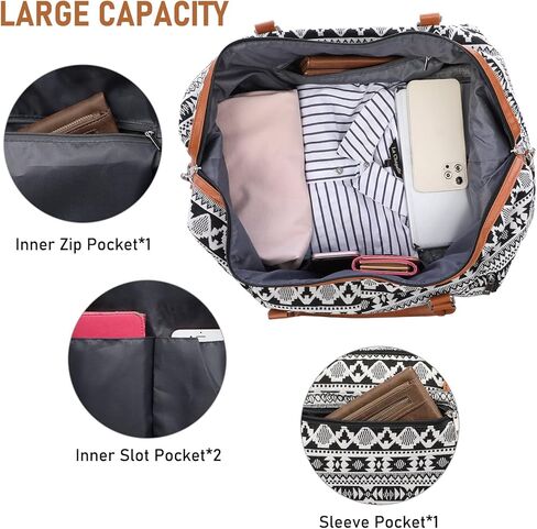 Realer Travel Duffel Bag for Women, Canvas Weekender Bag with Toiletry Bag, Large Carry on Overnight Bag with Shoe Compartment, Mommy Hospital Bags for Labor and Delivery in Saudi Arabia