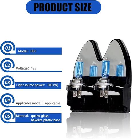 gunhunt 2 PCS H11 مصابيح هالوجين للسيارة، مصابيح إضاءة بيضاء للغاية، مصابيح ضباب للقيادة 12 فولت 100 وات، مصابيح شعاع منخفض فائقة السطوع، مجموعة تحويل المصابيح، لمعظم السيارات والشاحنات والشاحنات الصغيرة (أبيض) in Kuwait