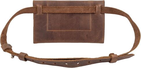 Heather's, Fanny Pack Handmade from Full Grain Leather - Envelope Style Waist Pouch, Purse, Phone Holder Cable Case, Easy Travel for Nomads :: Bourbon Brown in Kuwait