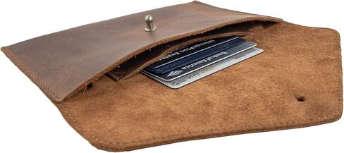 Heather's, Fanny Pack Handmade from Full Grain Leather - Envelope Style Waist Pouch, Purse, Phone Holder Cable Case, Easy Travel for Nomads :: Bourbon Brown in Kuwait