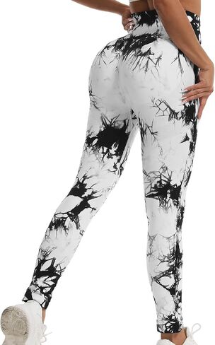 Tie Dye Butt Lifting Leggings for Women,Fitness Yoga Seamless Scrunch Butt High Waisted Leggings in Saudi Arabia