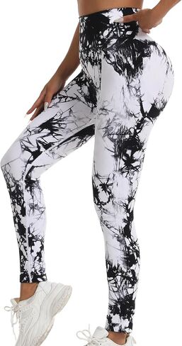 Tie Dye Butt Lifting Leggings for Women,Fitness Yoga Seamless Scrunch Butt High Waisted Leggings in Saudi Arabia