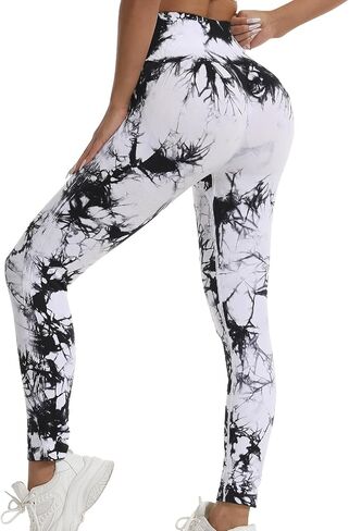 Tie Dye Butt Lifting Leggings for Women,Fitness Yoga Seamless Scrunch Butt High Waisted Leggings in Saudi Arabia