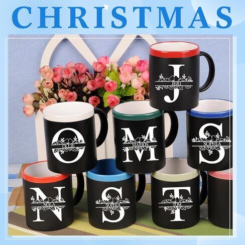 Janlaugh 10 Sheets UV DTF Cup Wrap Transfer Name Stickers Personalized Letter Stickers Split Monogram Stickers Waterproof Decals for DIY Car Piggy Bank Tumbler Cups, White in Kuwait