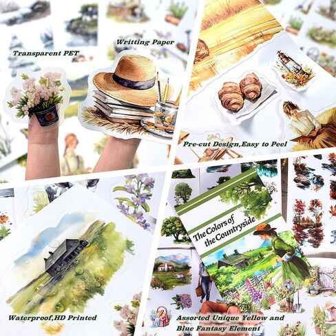 Dwpetzo Lady and Pet Journaling Sticker Book, 20 Sheets Pe-Cut PET, Washi, and Craft Paper Stickers for Junk Journal Supplies, Cozy Life Collage Materials for Adults, Scrapbooking in Saudi Arabia