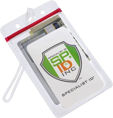 25 Pack - RESEALABLE Clear Plastic Luggage Identification Tags with Loops Included - Business Card or Photo Insert Bag Tags - Great for Travel and Student ID’s by Specialist ID in Saudi Arabia