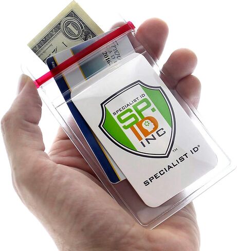 25 Pack - RESEALABLE Clear Plastic Luggage Identification Tags with Loops Included - Business Card or Photo Insert Bag Tags - Great for Travel and Student ID’s by Specialist ID in Saudi Arabia