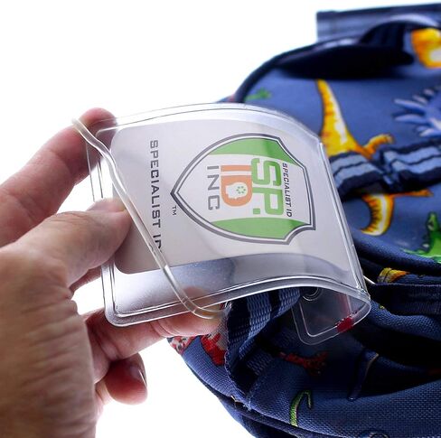 25 Pack - RESEALABLE Clear Plastic Luggage Identification Tags with Loops Included - Business Card or Photo Insert Bag Tags - Great for Travel and Student ID’s by Specialist ID in Saudi Arabia