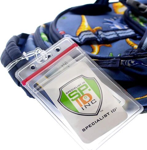 25 Pack - RESEALABLE Clear Plastic Luggage Identification Tags with Loops Included - Business Card or Photo Insert Bag Tags - Great for Travel and Student ID’s by Specialist ID in Saudi Arabia