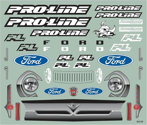 Pro-line Racing 1/6 مسبق القطع 1956 Ford F-100 هيكل شفاف لأجنحة السيارة/الشاحنة X-MAXX PRO361017 والشارات in Saudi Arabia
